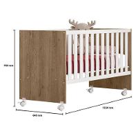 Berço Nacional Doce Sonho 3540 Carvalho Rústico Toq Branco – Qmovi - 2