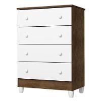 Berço Americano Lara E Cômoda Gaveteiro Ariel Branco Acetinado Amadeirado Com Colchão Gazin – Carolina - 5