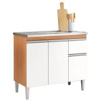 Balcão De Pia Tatiane 100cm Amêndoa Branco - Ajl - 1