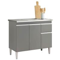 Balcão De Pia Tatiane 100cm Cinza Fosco - Ajl - 1