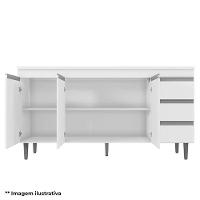 Balcão De Pia Andréia 150cm Amêndoa Branco - Ajl - 3