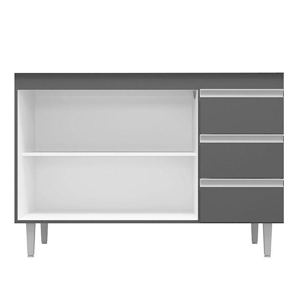 Balcão De Pia Andréia 100 Cm Cinza Fosco – Ajl - 2