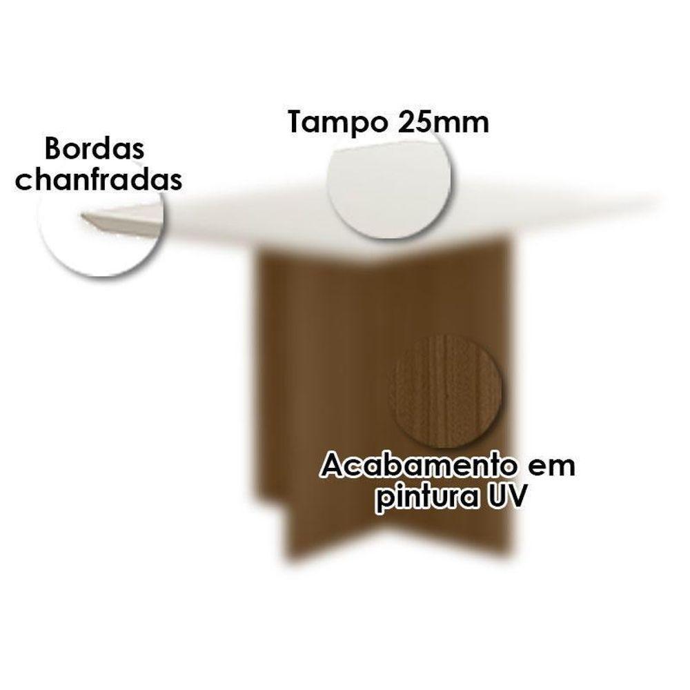 Mesa De Jantar 120cm Helo Com Vidro Carvalho Off White – Poliman - 3