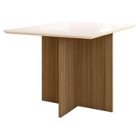 Mesa De Jantar 120cm Helo Com Vidro Carvalho Off White – Poliman - 1