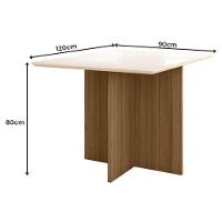 Mesa De Jantar 120cm Helo Com Vidro Carvalho Off White – Poliman - 2