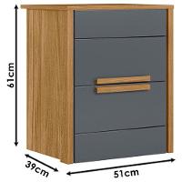 Mesa De Cabeceira Ambiente Dhara Freijó Cinza - Moval - 2