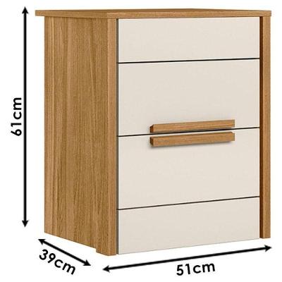 Mesa De Cabeceira Ambiente Dhara Freijó Off White - Moval