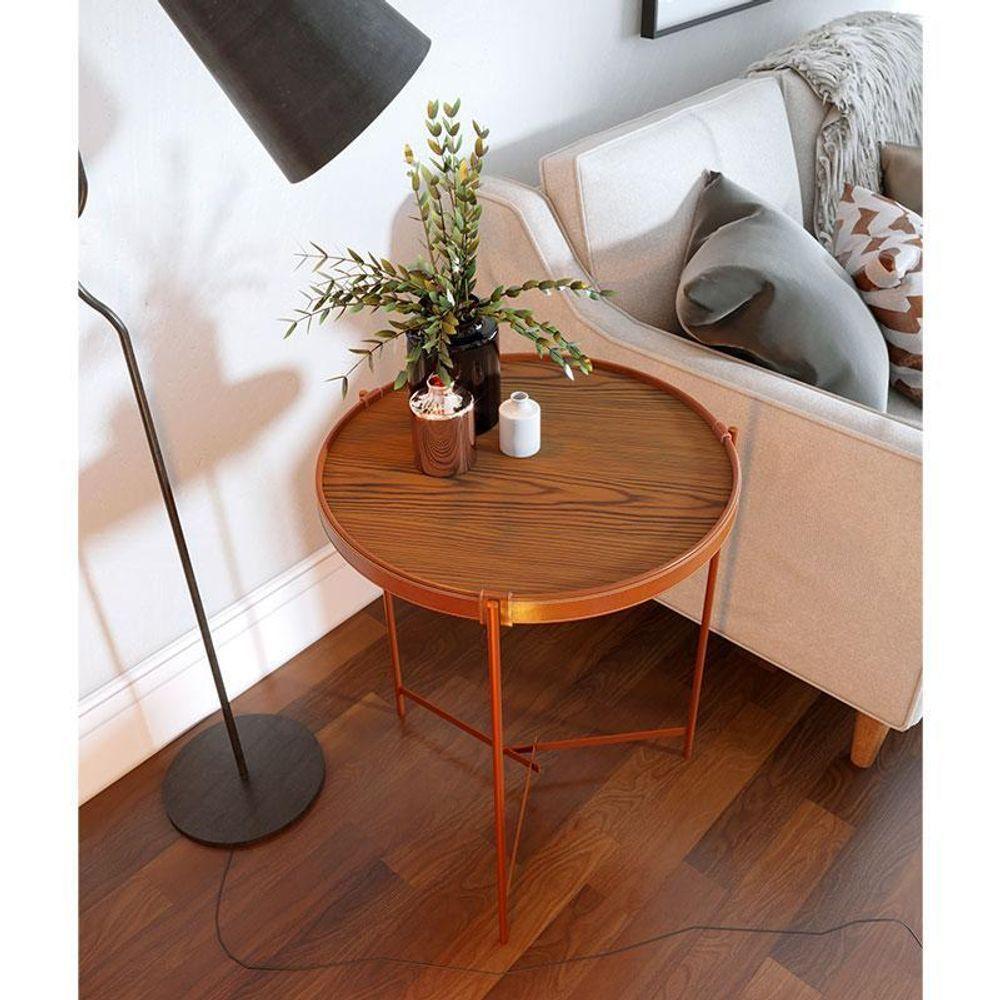 Mesa Lateral Aqua Pequena Freijó Cobre - Imcal - 4