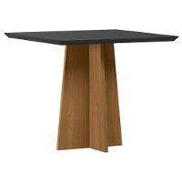 Mesa De Jantar Anitta 90x90 Cm Com Vidro Ype Preto – New Ceval - 1