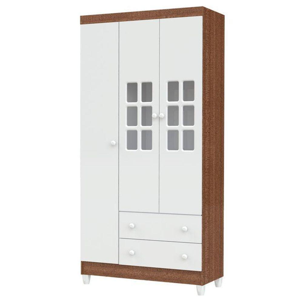 Quarto De Bebê Mariah 3p Com Berço Lila Branco Acetinado Amadeirado - Carolina - 6