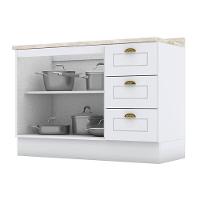 Balcão De Cozinha 120 Cm Nova York Branco Com Tampo Calcare – Henn - 2