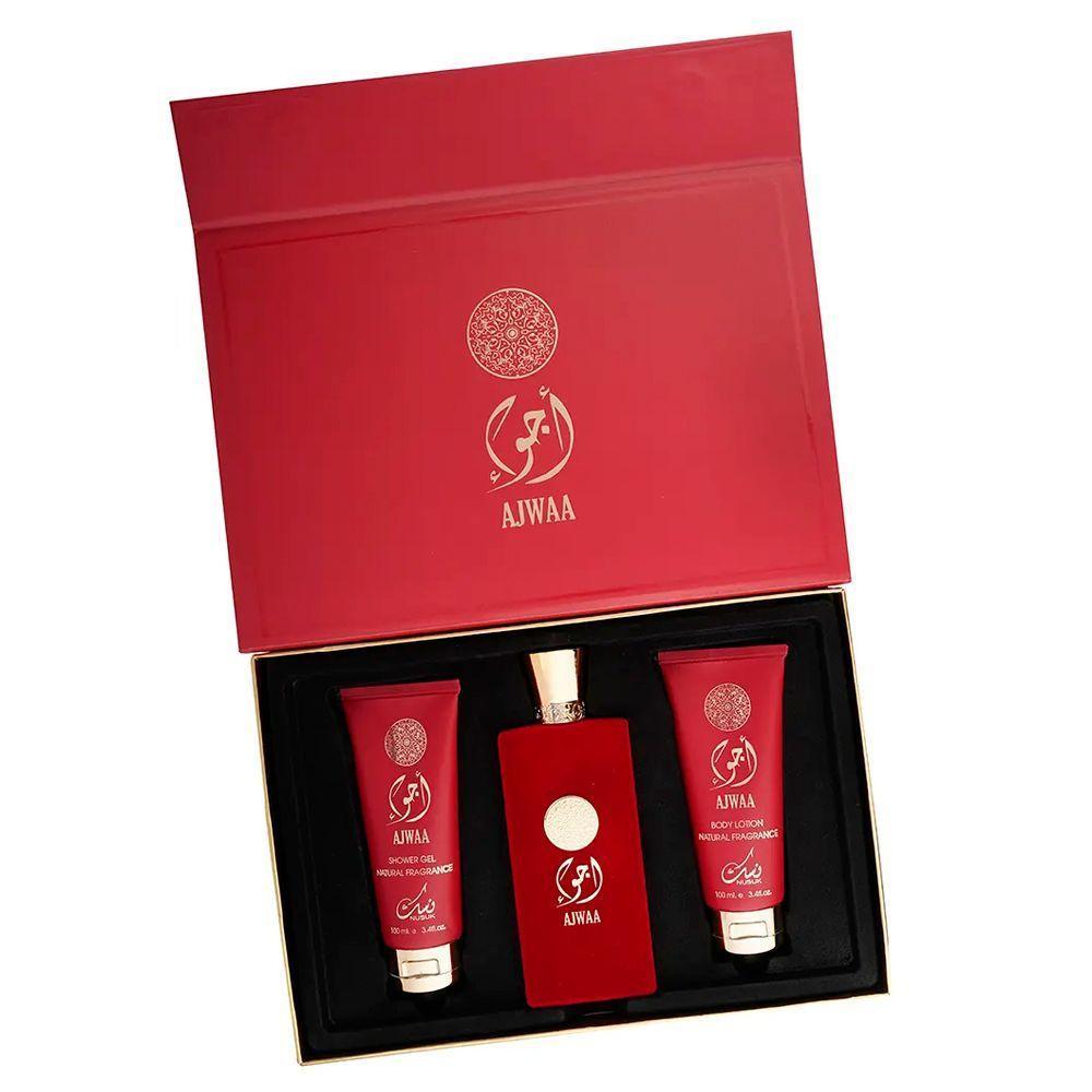 Kit Perfume Ajwaa Vermelho Nusuk Edp Unissex 100ml + Shower Gel 100ml + Body Lotion 100ml - 4