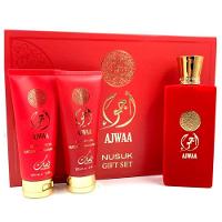 Kit Perfume Ajwaa Vermelho Nusuk Edp Unissex 100ml + Shower Gel 100ml + Body Lotion 100ml - 5