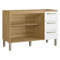 Balcão De Pia Ametista 2 Portas 3 Gavetas 120 Cm Freijó Supremo - Kits Paraná - 2