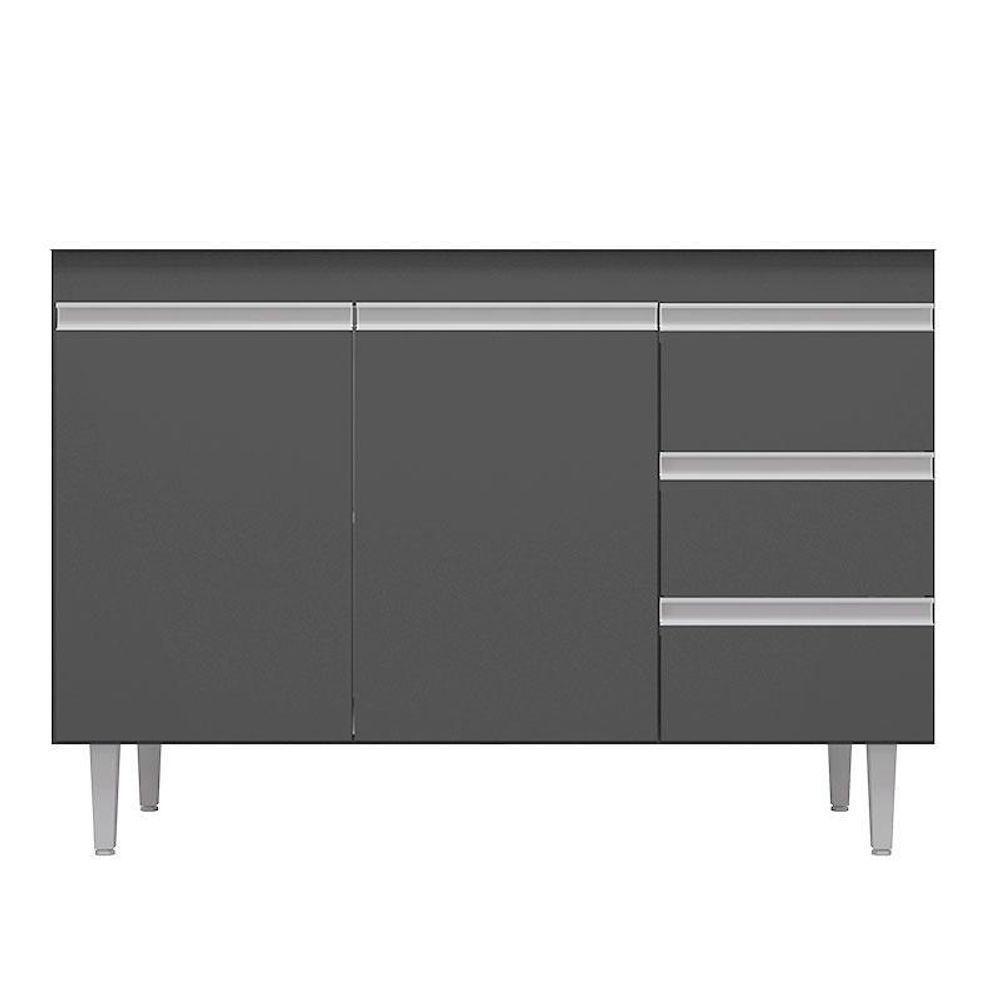 Balcão De Pia Ambiente Andréia 100 Cm Cinza Fosco – Ajl - 2