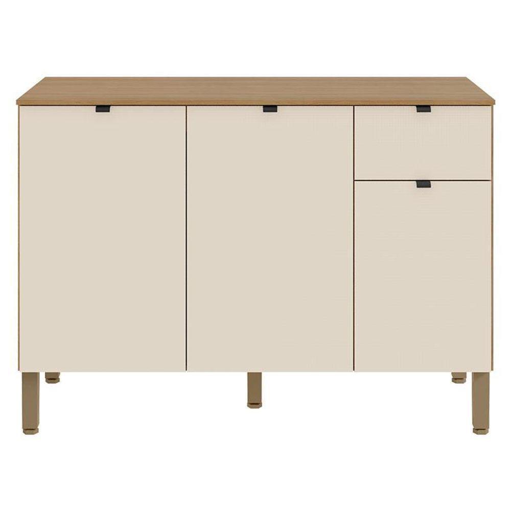 Balcão De Cozinha Vert Plus 3 Portas 1 Gaveta 120 Cm Freijó Soft - Kits Paraná - 3