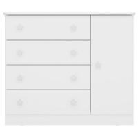 Berço Americano Doce Sonho 100 Com Rodízios E Cômoda 2561 Com Nicho Organizador 3 Gavetas Branco Brilho - Qmovi