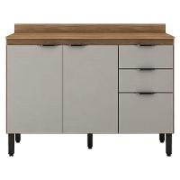 Balcão De Cozinha Firenze Com Tampo 120 Cm Amêndola Touch Nude Prime Tx - Demóbile - 1
