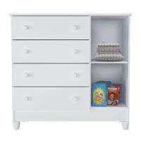 Berço Americano Mirelle E Cômoda Infantil Selena Branco Brilho Com Colchão Gazin - Carolina - 5