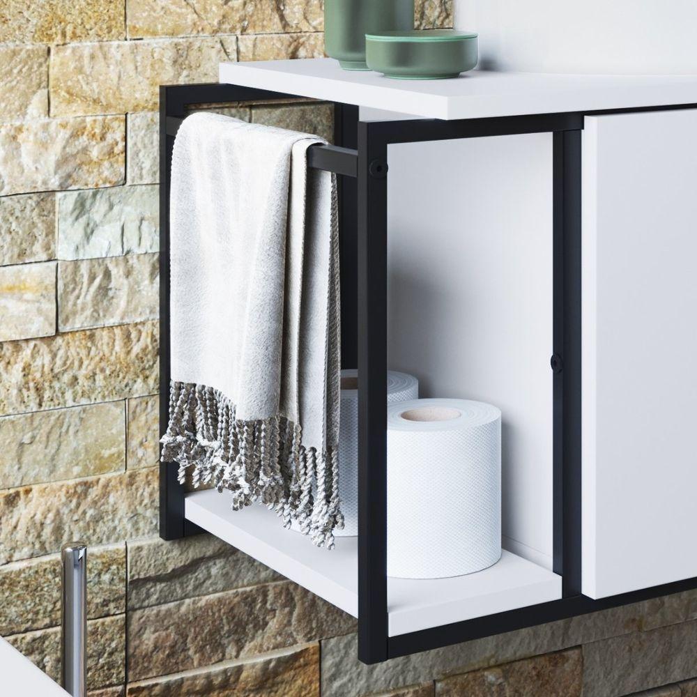 Gabinete Para Banheiro Suspenso Industrial Sem Cuba Branco - 5