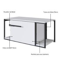 Gabinete Para Banheiro Suspenso Industrial Sem Cuba Branco