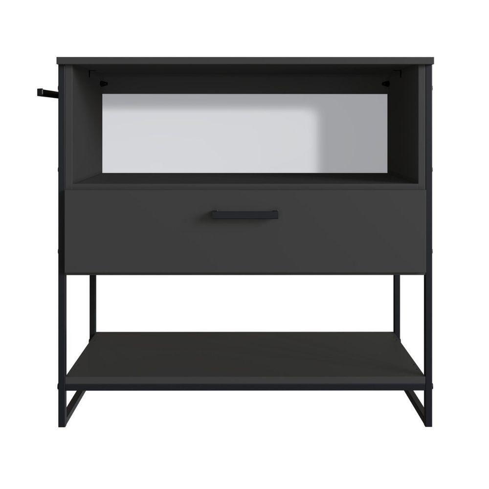 Gabinete Para Banheiro Industrial Com Gaveta E Porta Sem Cuba Grafite - 4