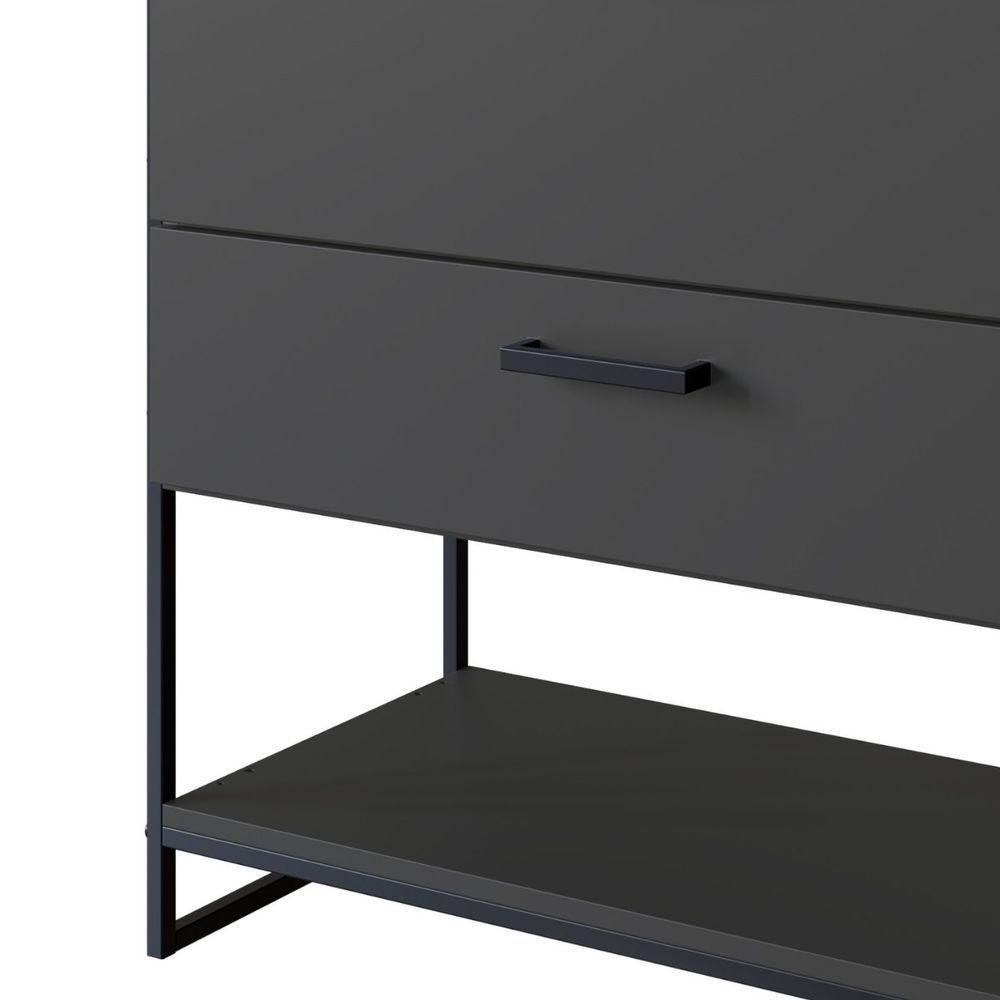 Gabinete Para Banheiro Industrial Com Gaveta E Porta Sem Cuba Grafite - 5