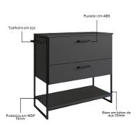 Gabinete Para Banheiro Industrial Com Gaveta E Porta Sem Cuba Grafite - 3