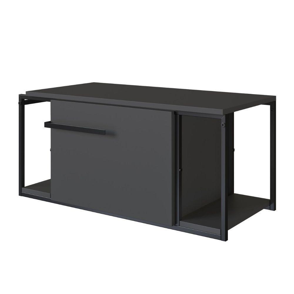 Gabinete Para Banheiro Suspenso Industrial Sem Cuba Grafite - 4