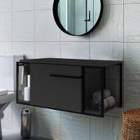 Gabinete Para Banheiro Suspenso Industrial Sem Cuba Grafite - 1