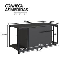 Gabinete Para Banheiro Suspenso Industrial Sem Cuba Grafite - 2