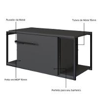 Gabinete Para Banheiro Suspenso Industrial Sem Cuba Grafite - 3