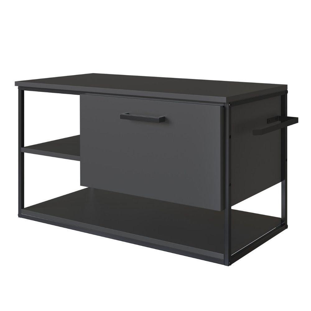 Gabinete Para Banheiro Industrial Suspenso Com Porta Basculante Grafite - 4