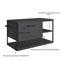 Gabinete Para Banheiro Industrial Suspenso Com Porta Basculante Grafite - 3