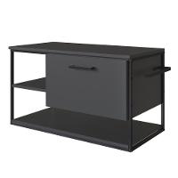 Gabinete Para Banheiro Industrial Suspenso Com Porta Basculante Grafite