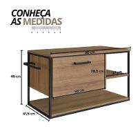 Gabinete Para Banheiro Industrial Suspenso Com Porta Basculante Mel - 2