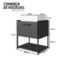 Gabinete Para Banheiro Suspenso Com Cuba E Porta Basculante Grafite - 3