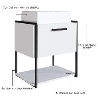 Gabinete Para Banheiro Suspenso Com Cuba E Porta Basculante Branco - 3