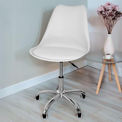 Cadeira Secretária Com Base Giratória Estofada ícaro Branco