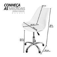 Cadeira Secretária Com Base Giratória Estofada ícaro Branco - 2