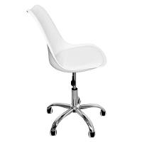 Cadeira Secretária Com Base Giratória Estofada ícaro Branco - 6