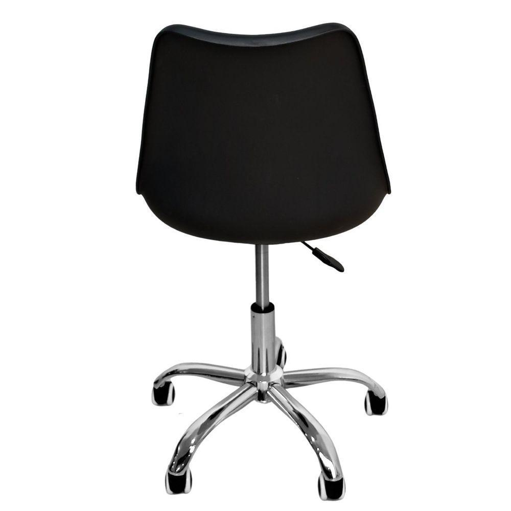 Cadeira Secretária Com Base Giratória Estofada ícaro Preto - 4