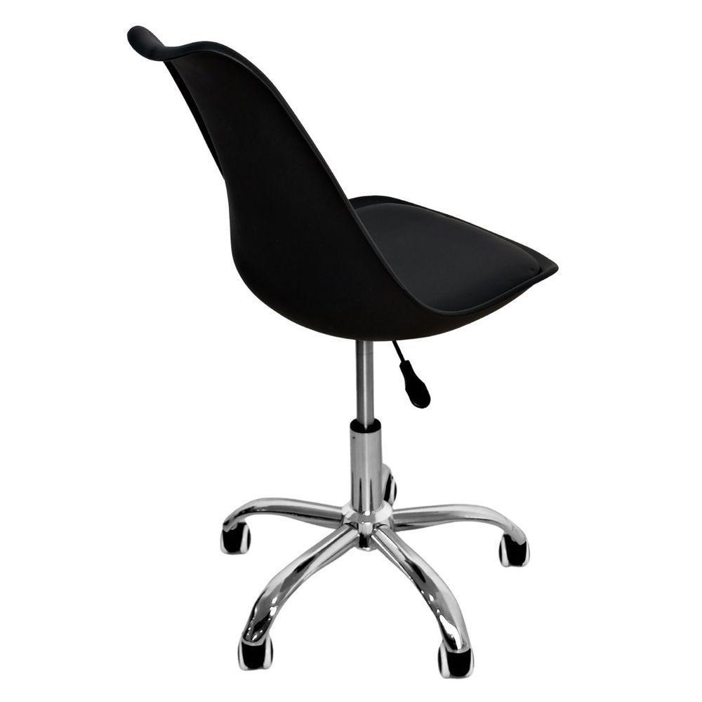 Cadeira Secretária Com Base Giratória Estofada ícaro Preto - 5