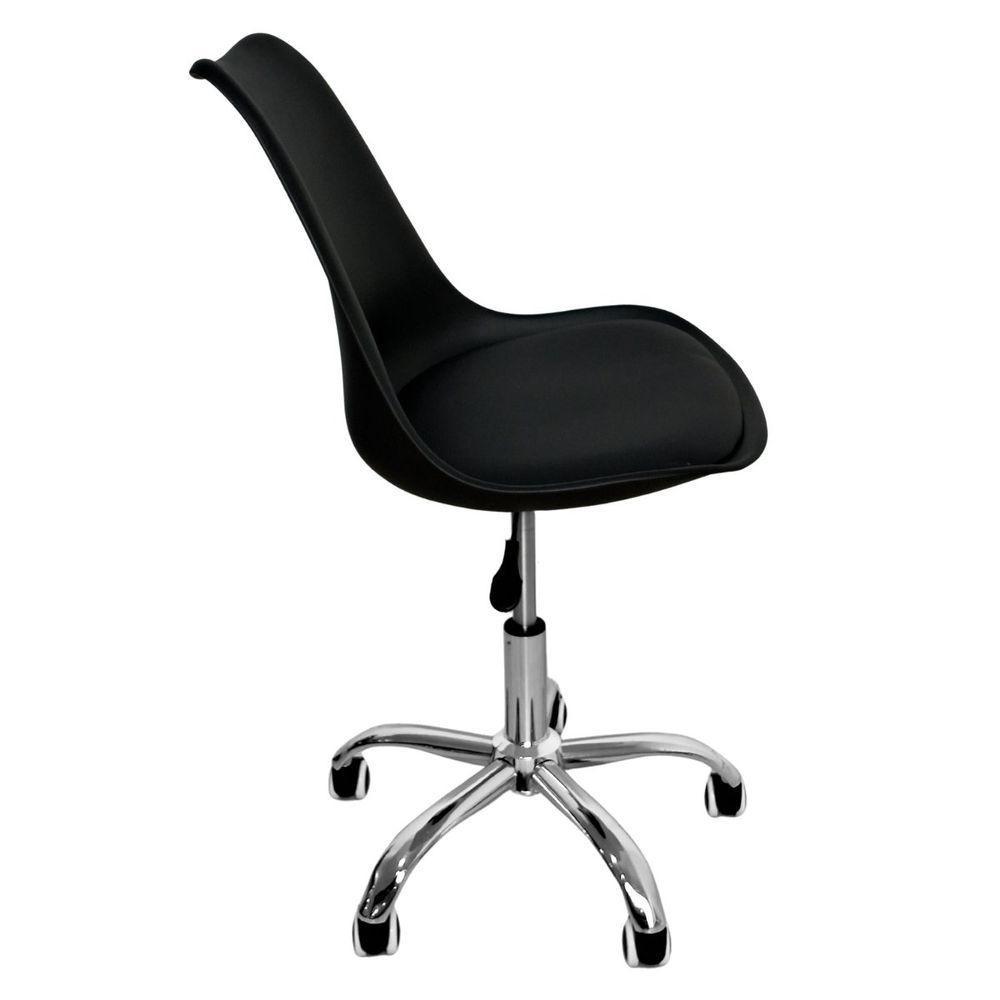 Cadeira Secretária Com Base Giratória Estofada ícaro Preto - 6