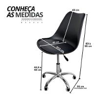 Cadeira Secretária Com Base Giratória Estofada ícaro Preto - 2