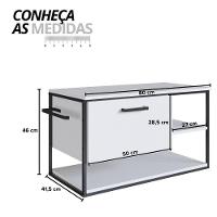 Gabinete Para Banheiro Industrial Suspenso Com Porta Basculante Branco - 2