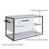 Gabinete Para Banheiro Industrial Suspenso Com Porta Basculante Branco - 3