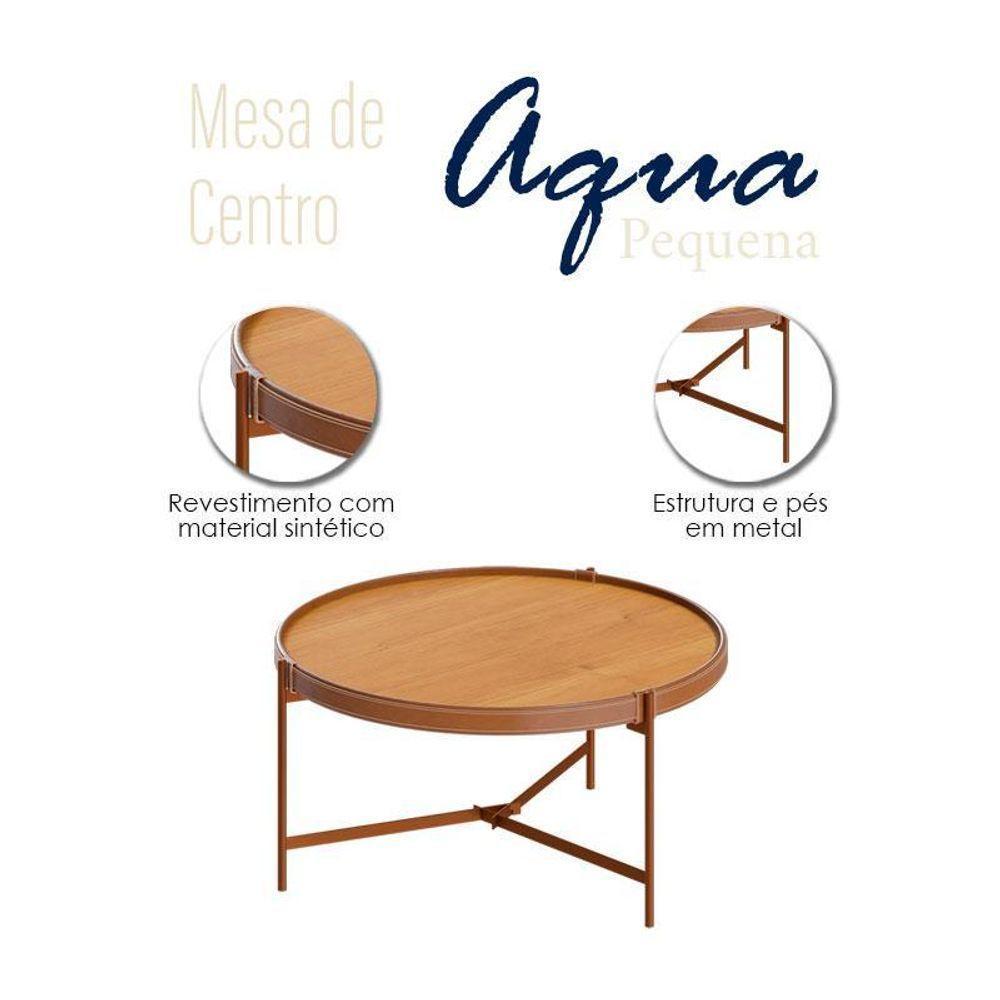 Mesa De Centro Aqua Pequena Nature Cobre - Imcal - 3