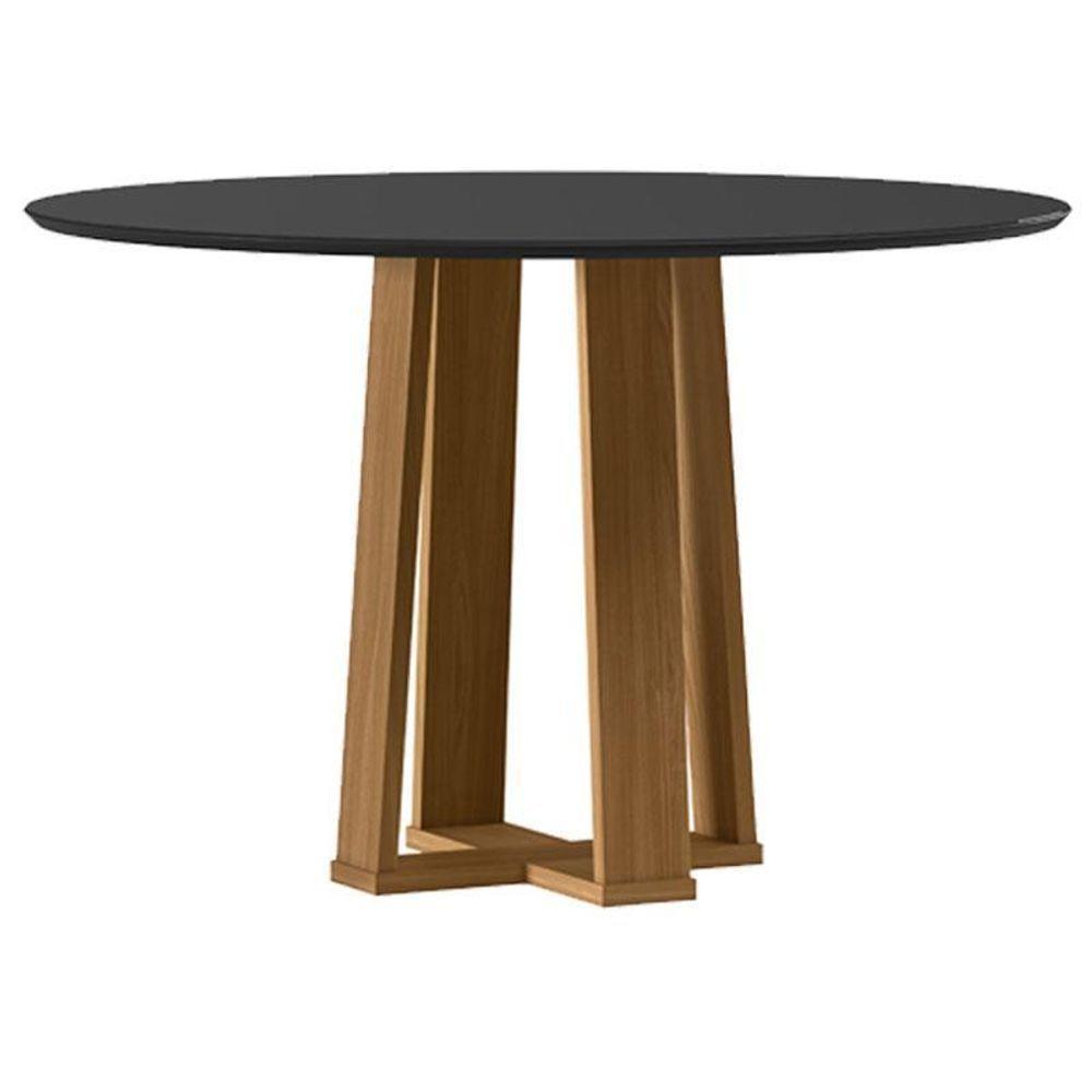Mesa De Jantar 120 Cm Isabela Com Vidro Ype Preto – New Ceval - 1