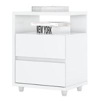 Mesa De Cabeceira Lacy Branco Brilho – Henn - 1